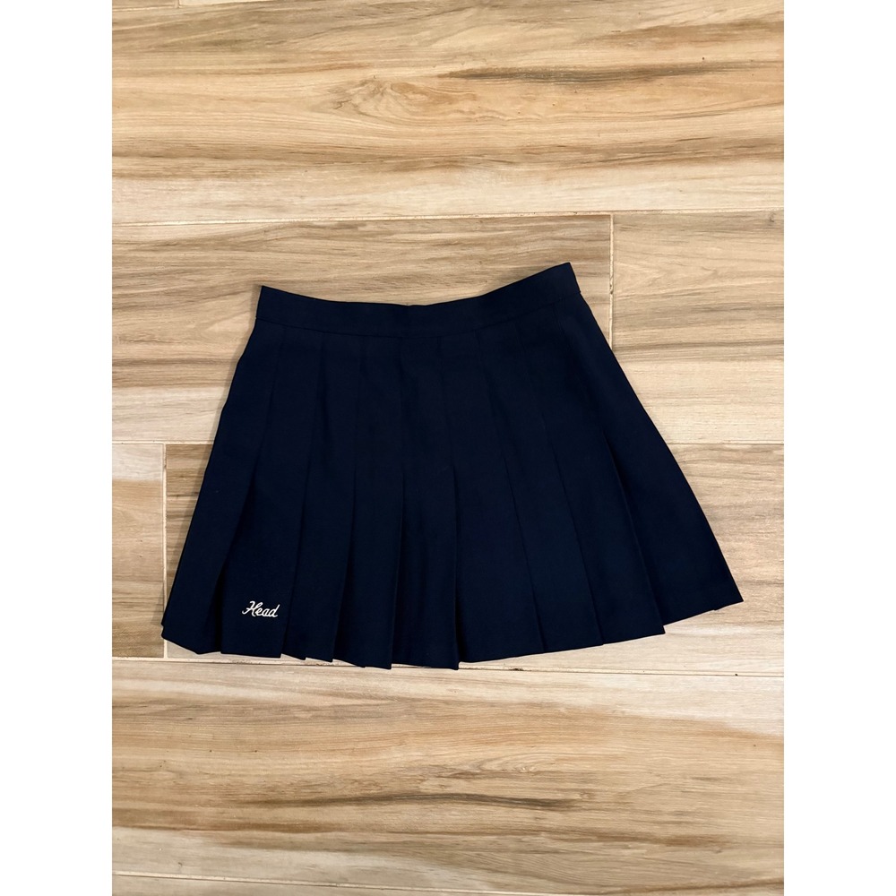 Vintage Head Sportswear Pleated Tennis Skirt Navy Blue Made in‎ USA 91095-1 26W